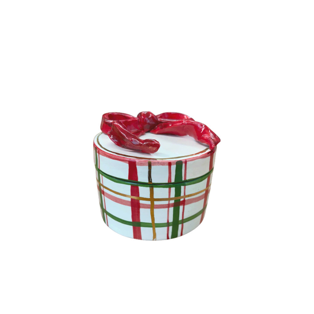 POTE CERÂMICA ARTESANAL XADREZ COM OURO NATAL