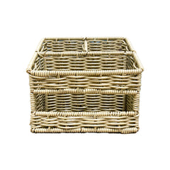 PORTA TALHERES RAÍZES EM FIBRA BEGE