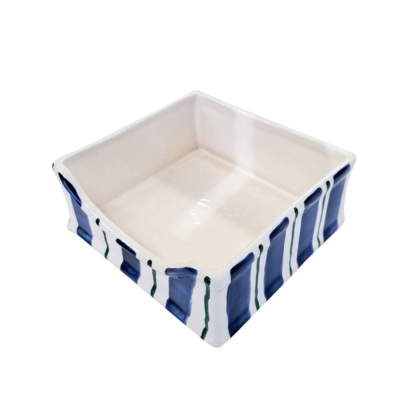 PORTA GUARDANAPO CERÂMICA AGATA AZUL