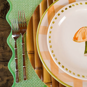 SET 5 TALHERES BAMBU PRATEADO