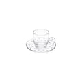 XÍCARA E PIRES EM VIDRO FIZZ TRANSPARENTE 120ML