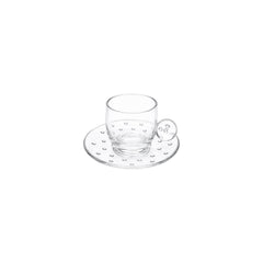 XÍCARA E PIRES EM VIDRO FIZZ TRANSPARENTE 120ML