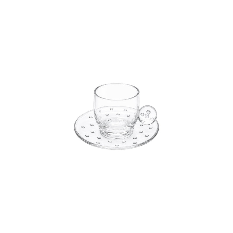 XÍCARA E PIRES EM VIDRO FIZZ TRANSPARENTE 120ML