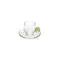 XÍCARA E PIRES EM VIDRO FIZZ VERDE 120ML