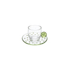 XÍCARA E PIRES EM VIDRO FIZZ VERDE 120ML