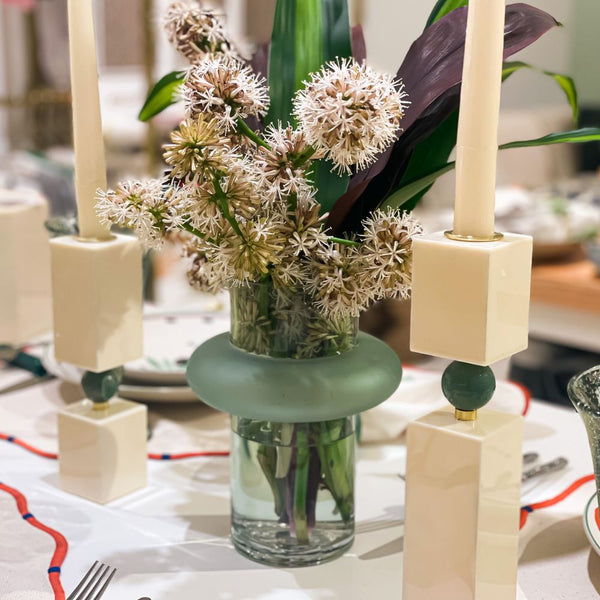 VASO DE VIDRO DISCO VERDE 20CM