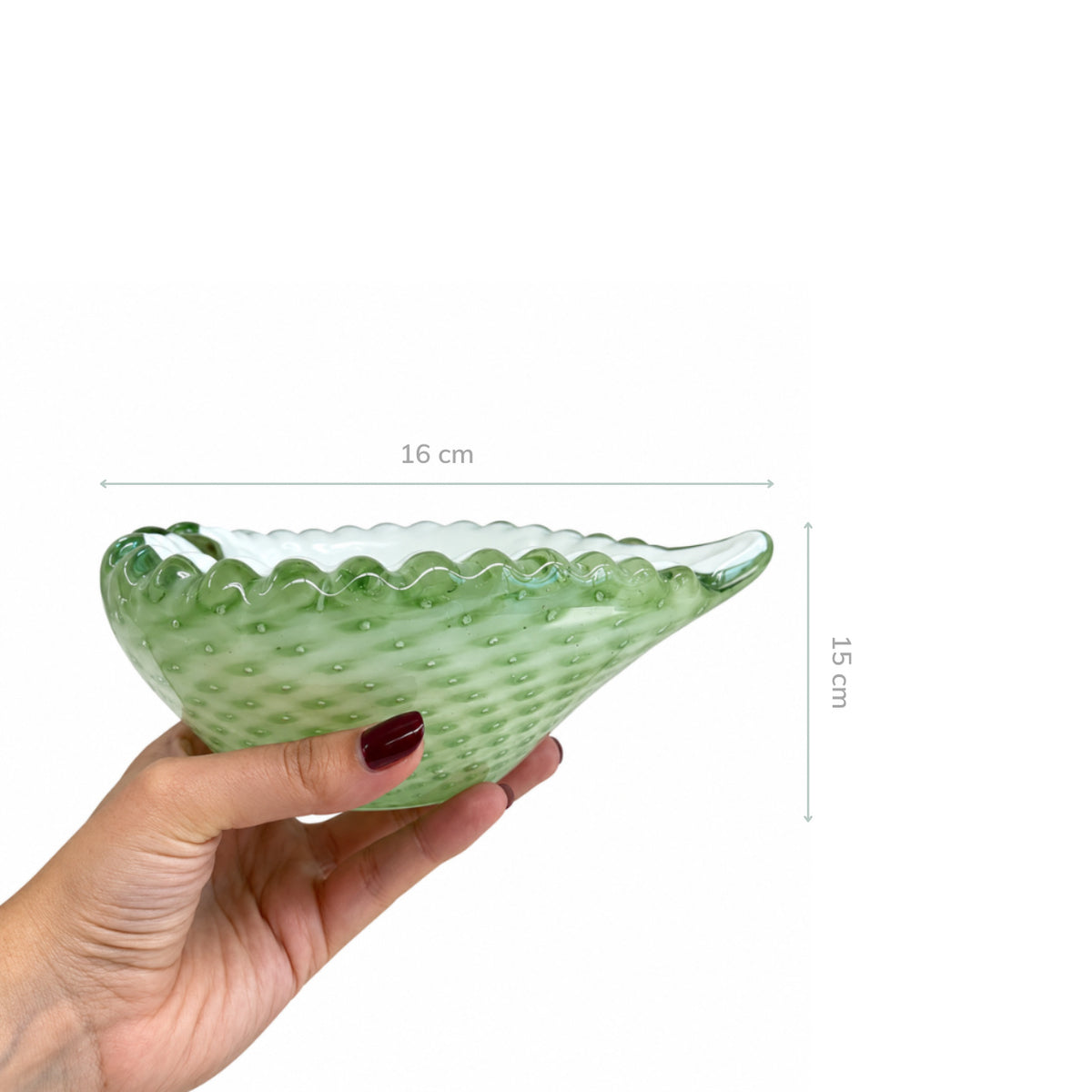 Bowl de Murano Coração Cuore Verde 15x16cm