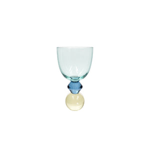 TAÇA DE VIDRO E CRISTAL GIOIA AZUL E ÂMBAR 300ML
