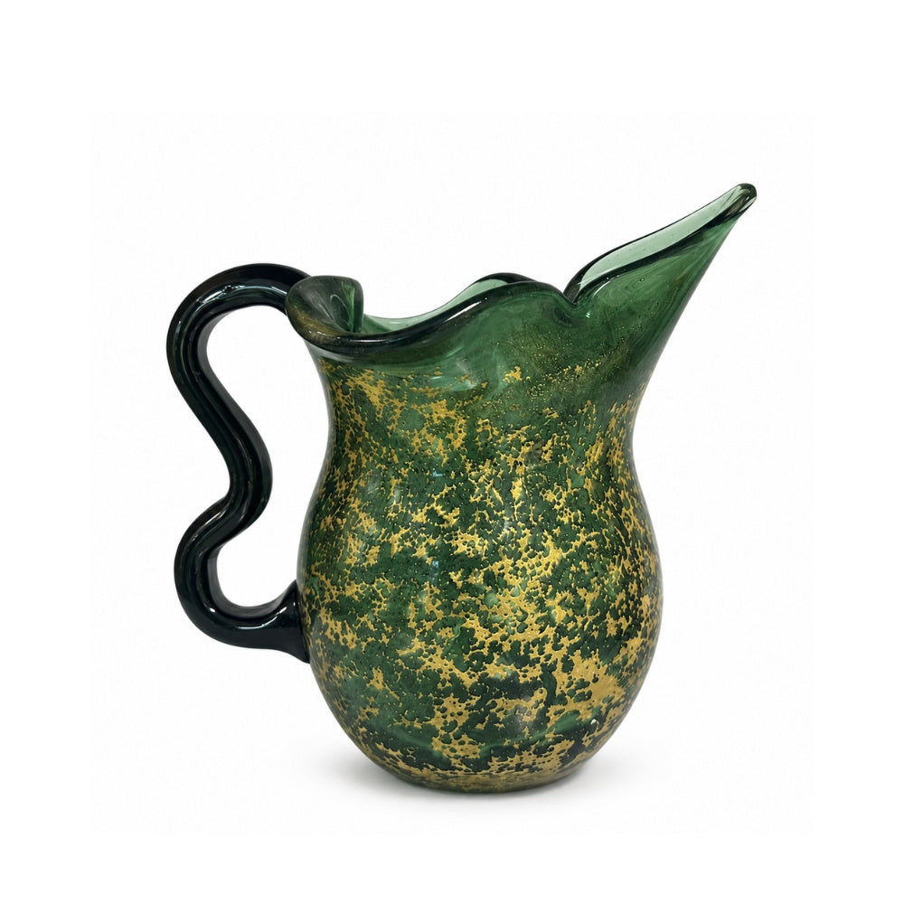 Jarra de Murano Donatella Verde com Ouro 19x22cm