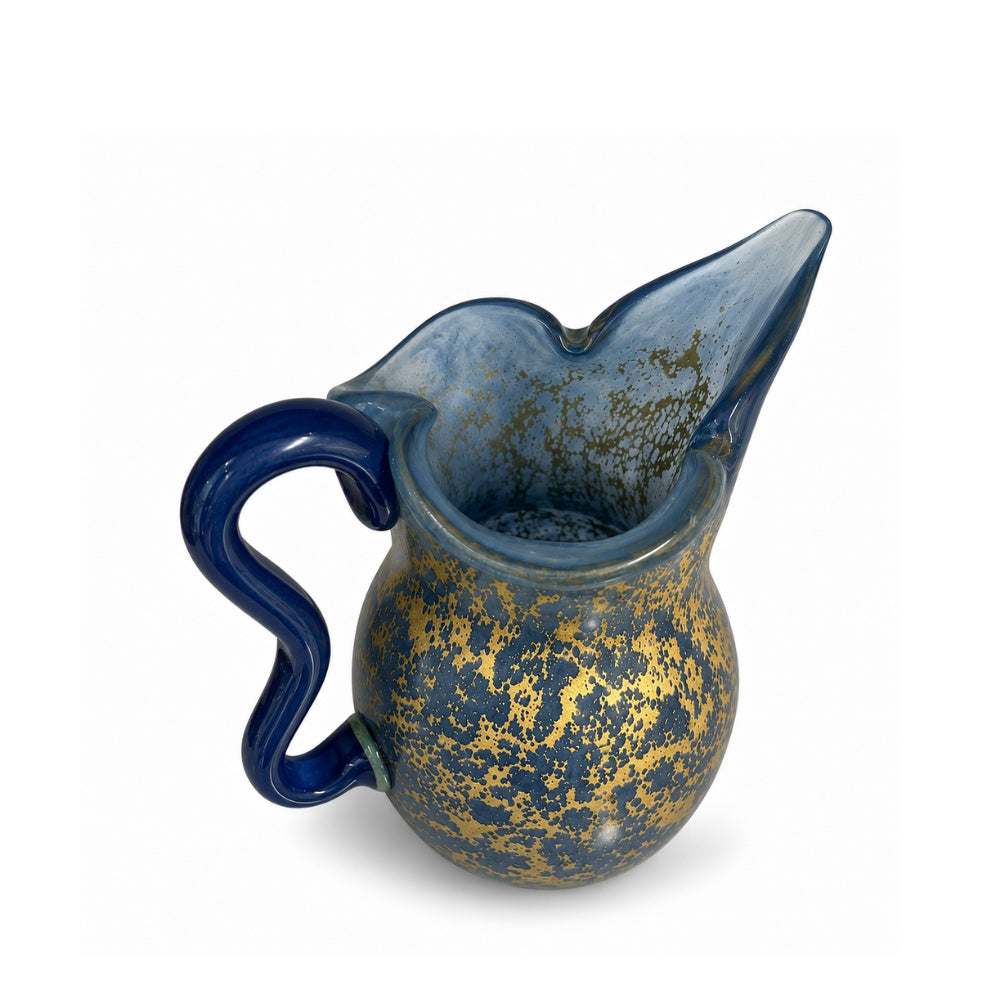 Jarra de Murano Donatella Azul com Ouro 19x22cm