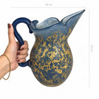 Jarra de Murano Donatella Azul com Ouro 19x22cm