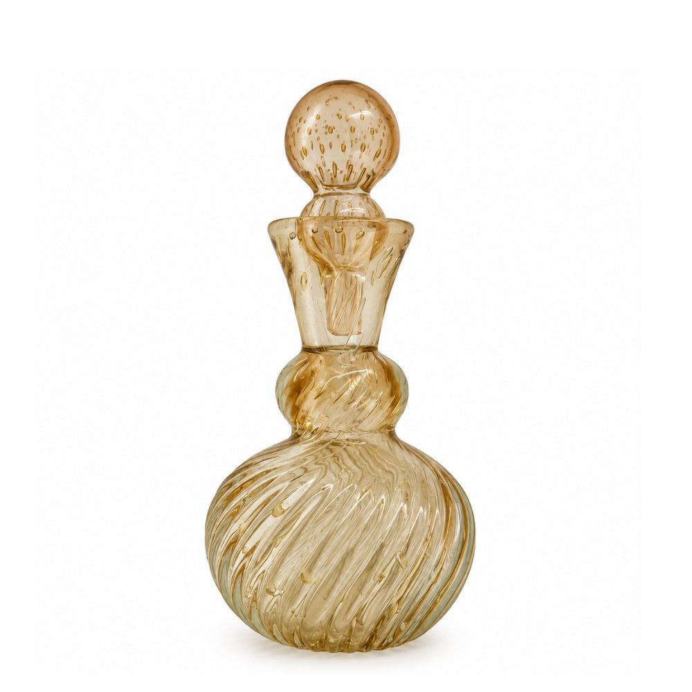 Garrafa de Murano Francesa Bege com Tampa 28cm