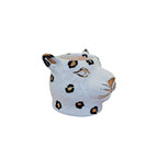 VASO CERÂMICA ARTESANAL COM OURO LEOPARDO P 7CM