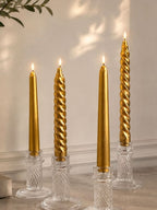 VELAS PARA CASTIÇAL CÔNICA DOURADO 18 CM - 02 UNIDADES