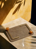BANDEJA RETANGULAR QUARTZO FENDI 33X30CM