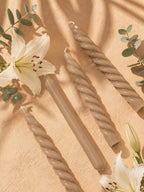 VELAS PARA CASTIÇAL TWIST BEGE 25 CM - 02 UNIDADES