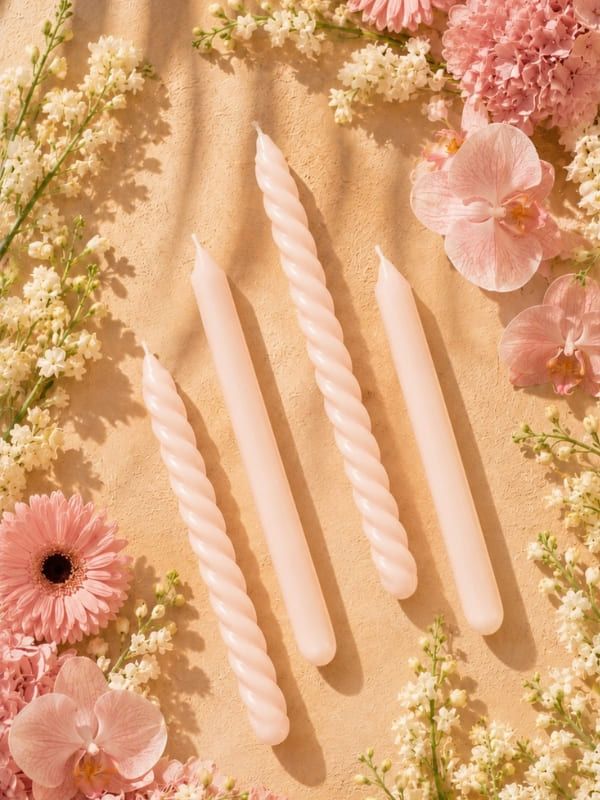 VELAS PARA CASTIÇAL TWIST ROSA 25 CM - 02 UNIDADES