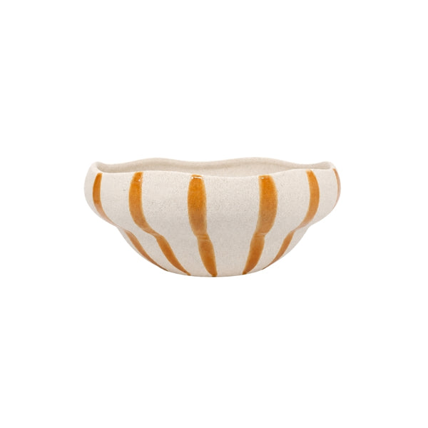 CENTRO DE MESA EM CERÂMICA LISTRADO COSTA TERRACOTA 33CM