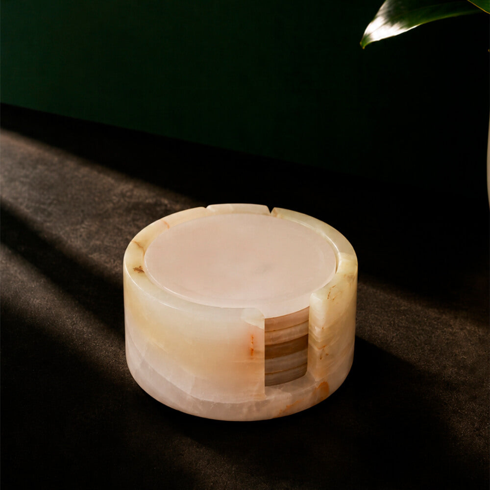 PORTA COPO DE ONIX 10CM C/6 PECAS E SUPORTE