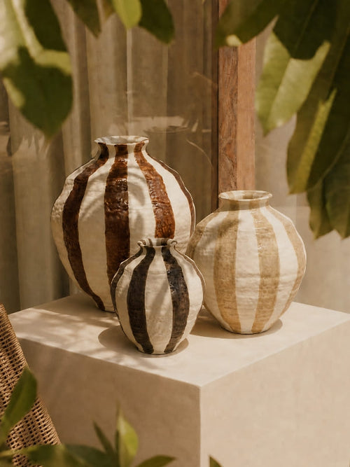 VASO CERÂMICA COSTA MARROM TERRA 21CM