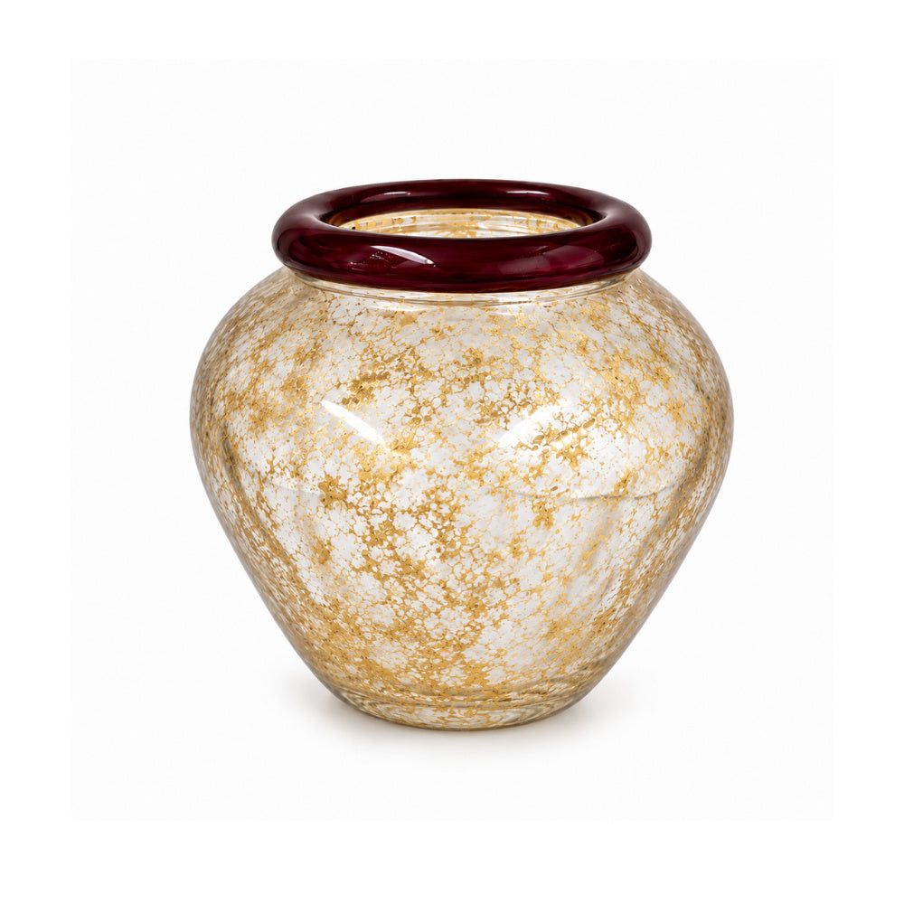 Vaso de Murano Donatella Vinho com Ouro P 12x13cm