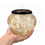 Vaso de Murano Donatella Azul-Marinho com Ouro P 12x13cm