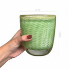 Vaso de Murano Fragola Verde com Ouro P 12x13cm