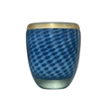 Vaso de Murano Fragola Azul com Ouro P 12x13cm