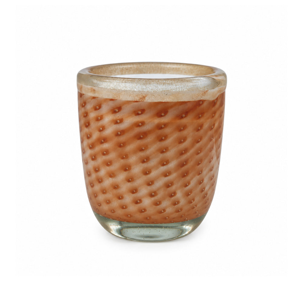 Vaso de Murano Fragola Terracota com Ouro P 12x13cm