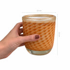 Vaso de Murano Fragola Terracota com Ouro P 12x13cm