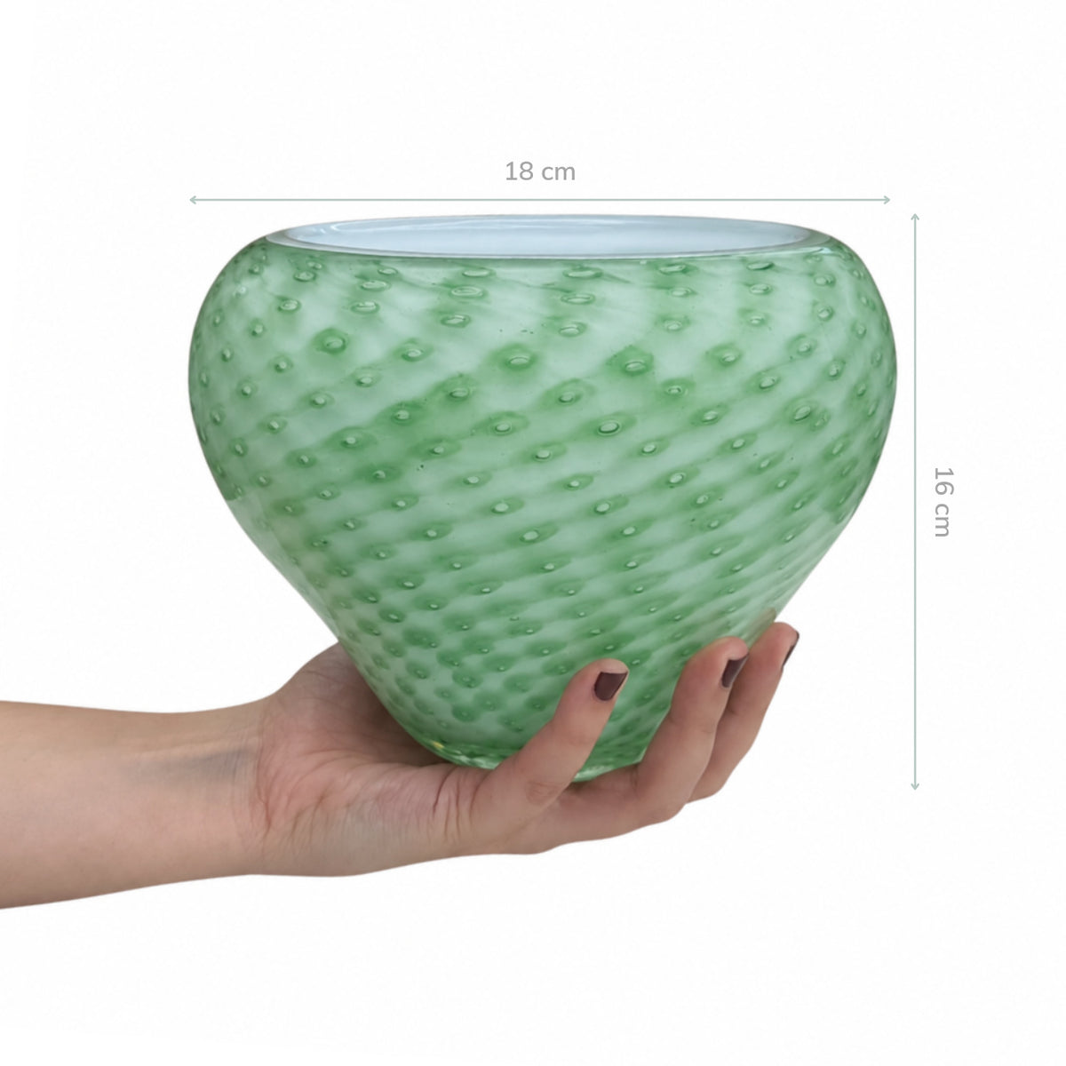 Vaso de Murano Fragola Verde M 18x16cm