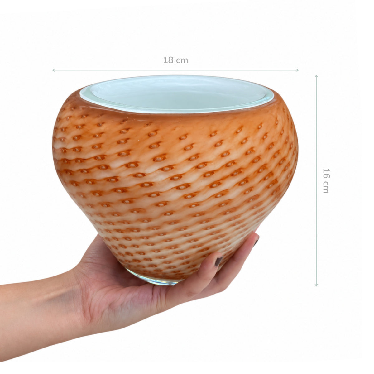 Vaso de Murano Fragola Terracota M 18x16cm