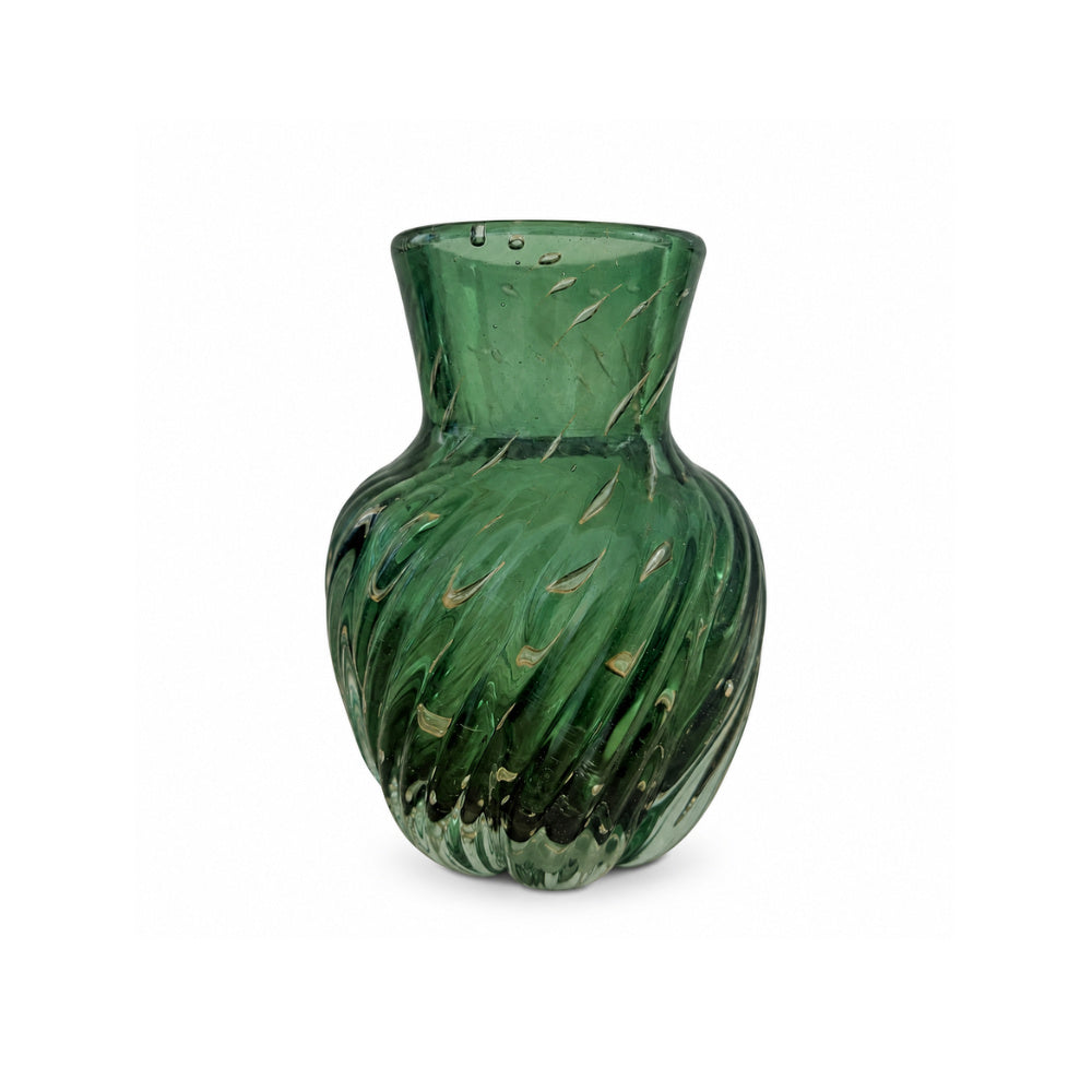 Vaso de Murano Giulia Verde com Ouro 12x18cm