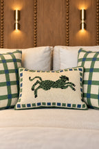 Capa de Almofada de Tapeçaria Chess Leopardo Verde 50x35cm