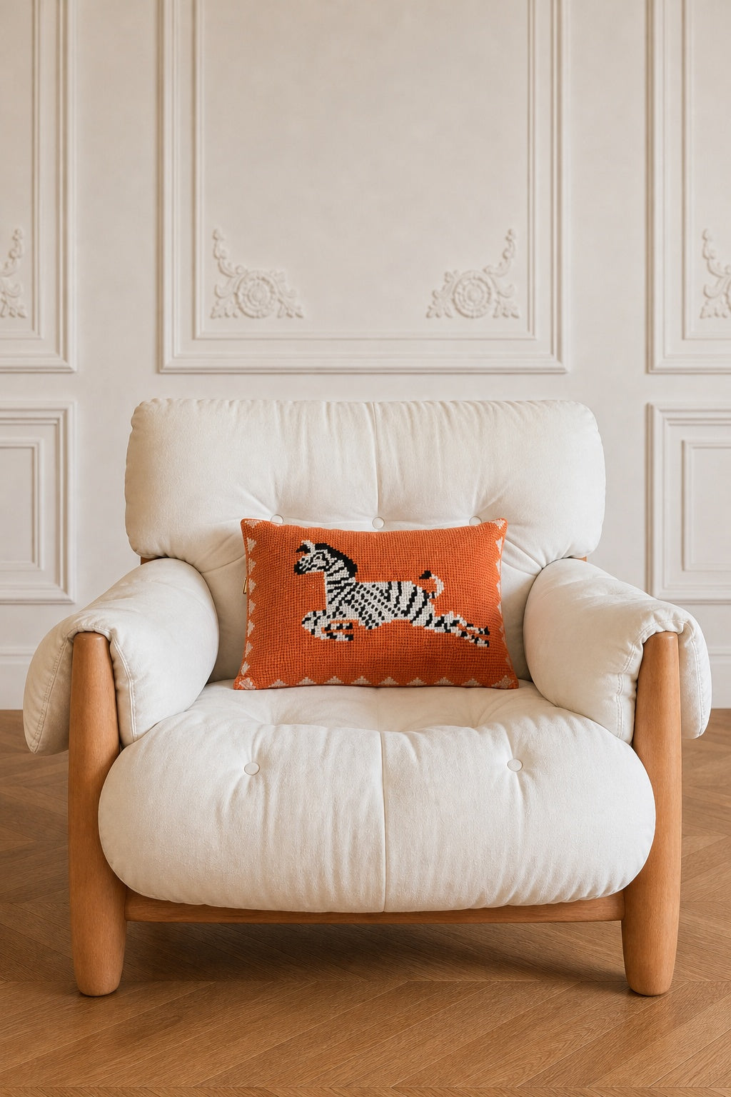 Capa de Almofada de Tapeçaria Chess Zebra Terracota 50x35cm