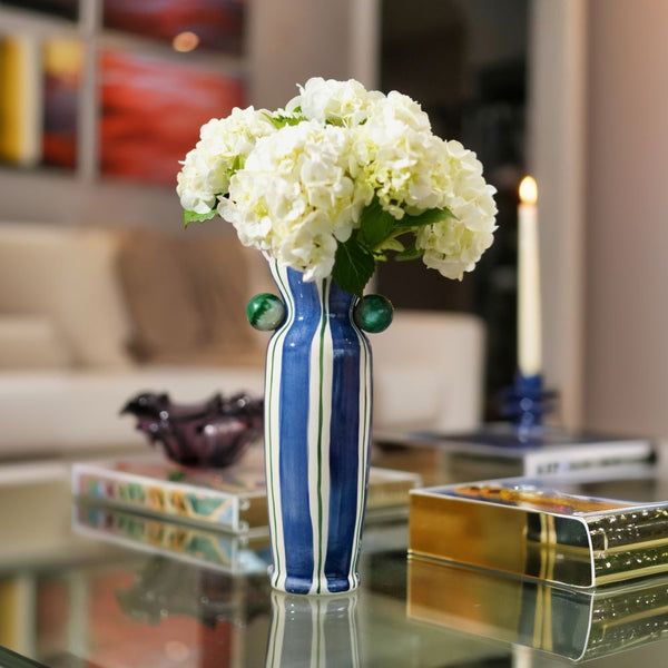 VASO CERÂMICA ARTESANAL AGATAS AZUL