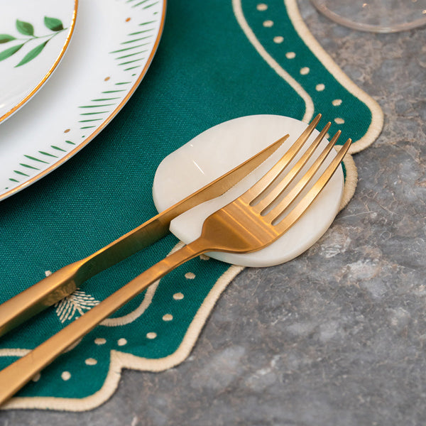 SET 6 GARFOS PARA MESA AÇO INOX MODERN DOURADO