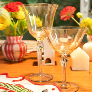 TAÇA DE VIDRO SAINT REMY AMARELO E CINZA 300ML