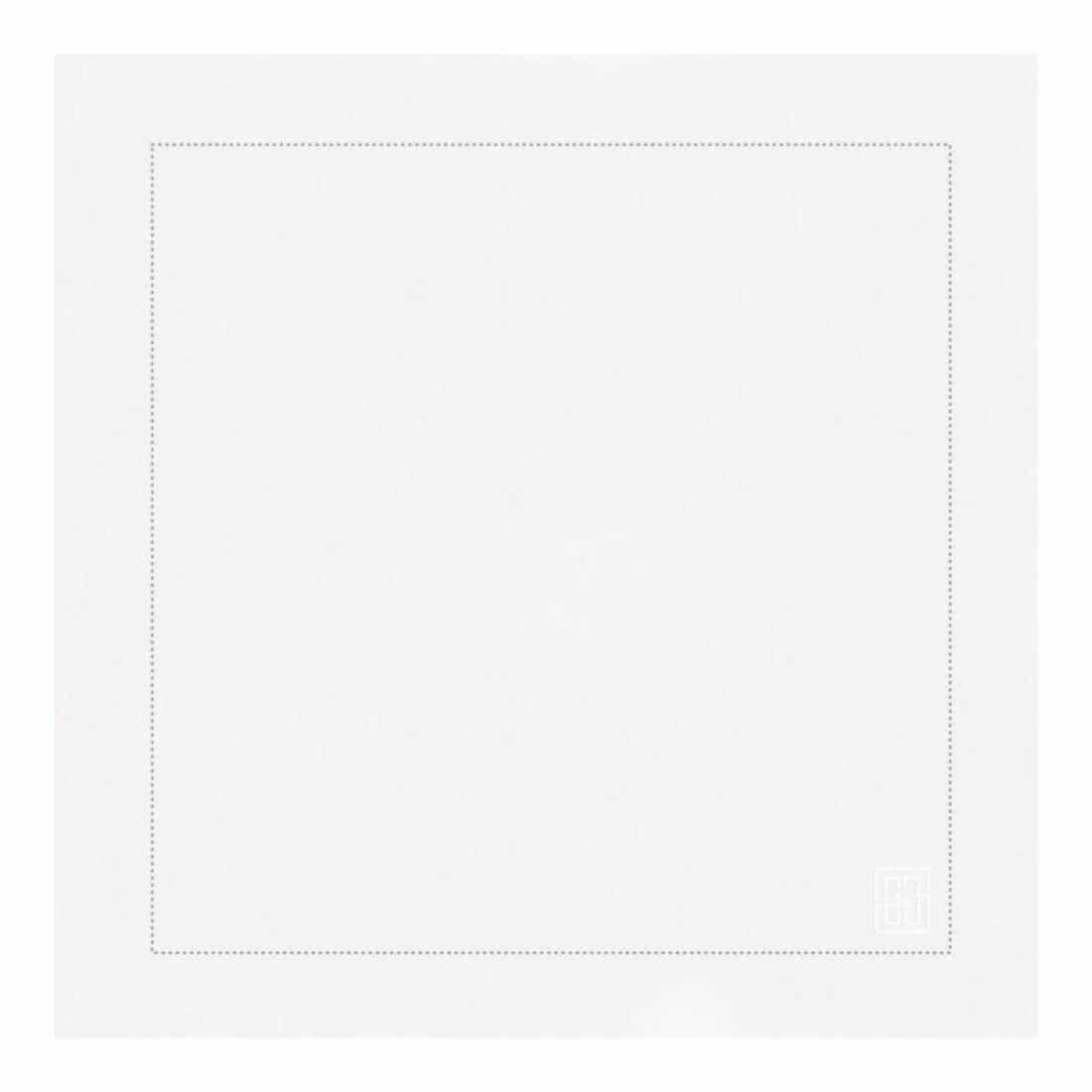 GUARDANAPO DE LINHO PURO BARRA LARGA PREMIUM BRANCO 55X55 CM
