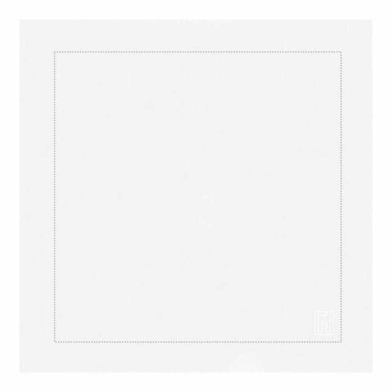 GUARDANAPO DE LINHO PURO BARRA LARGA PREMIUM BRANCO 55X55 CM