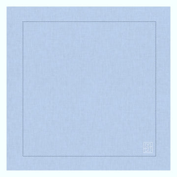 GUARDANAPO DE LINHO VISCO BARRA LARGA PREMIUM AZUL CLARO 55X55 CM