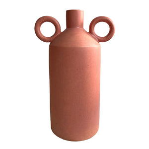 VASO DE CERÂMICA FEITO A MÃO LUSACA ROSA 31CM