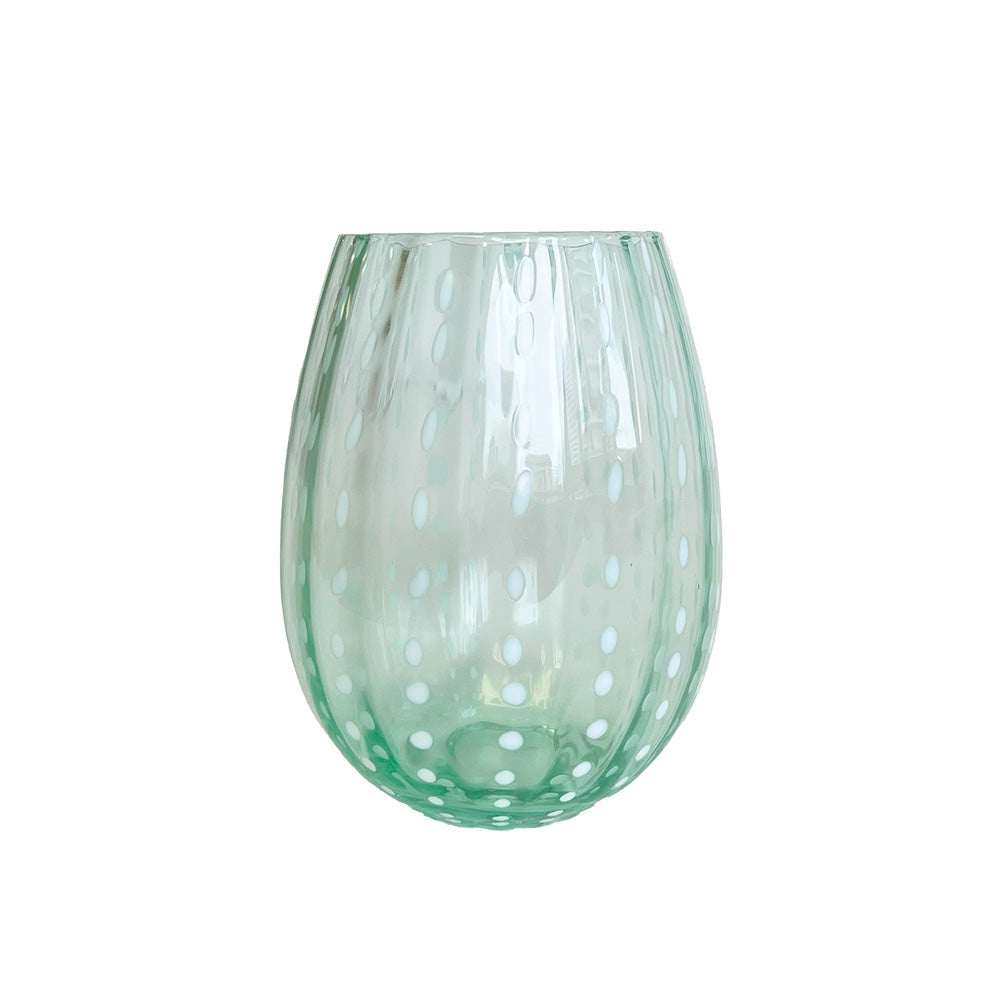 COPO DE VIDRO DOTS VERDE ÁGUA 500ML