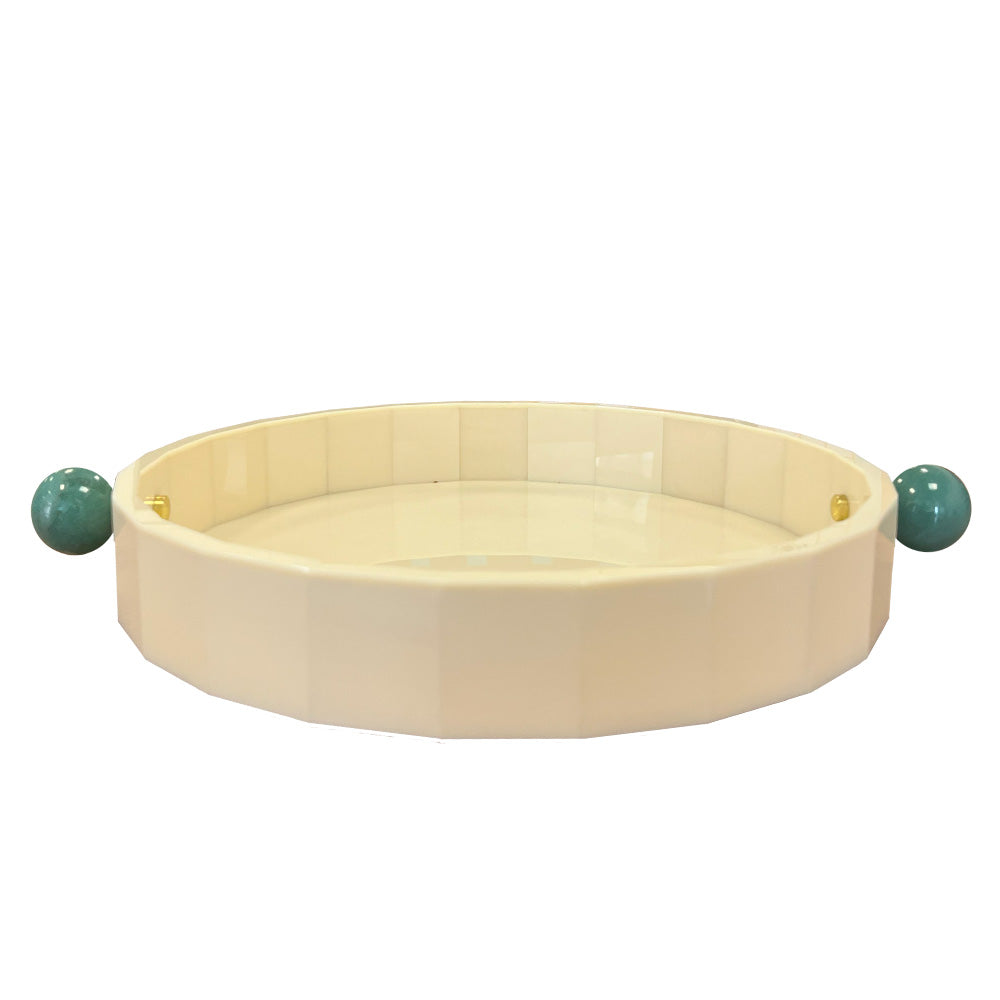 BANDEJA REDONDA QUARTZO MARFIM 34CM