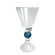 TAÇA DE VIDRO DECO AZUL 10,5 (d) x 19 (h) cm