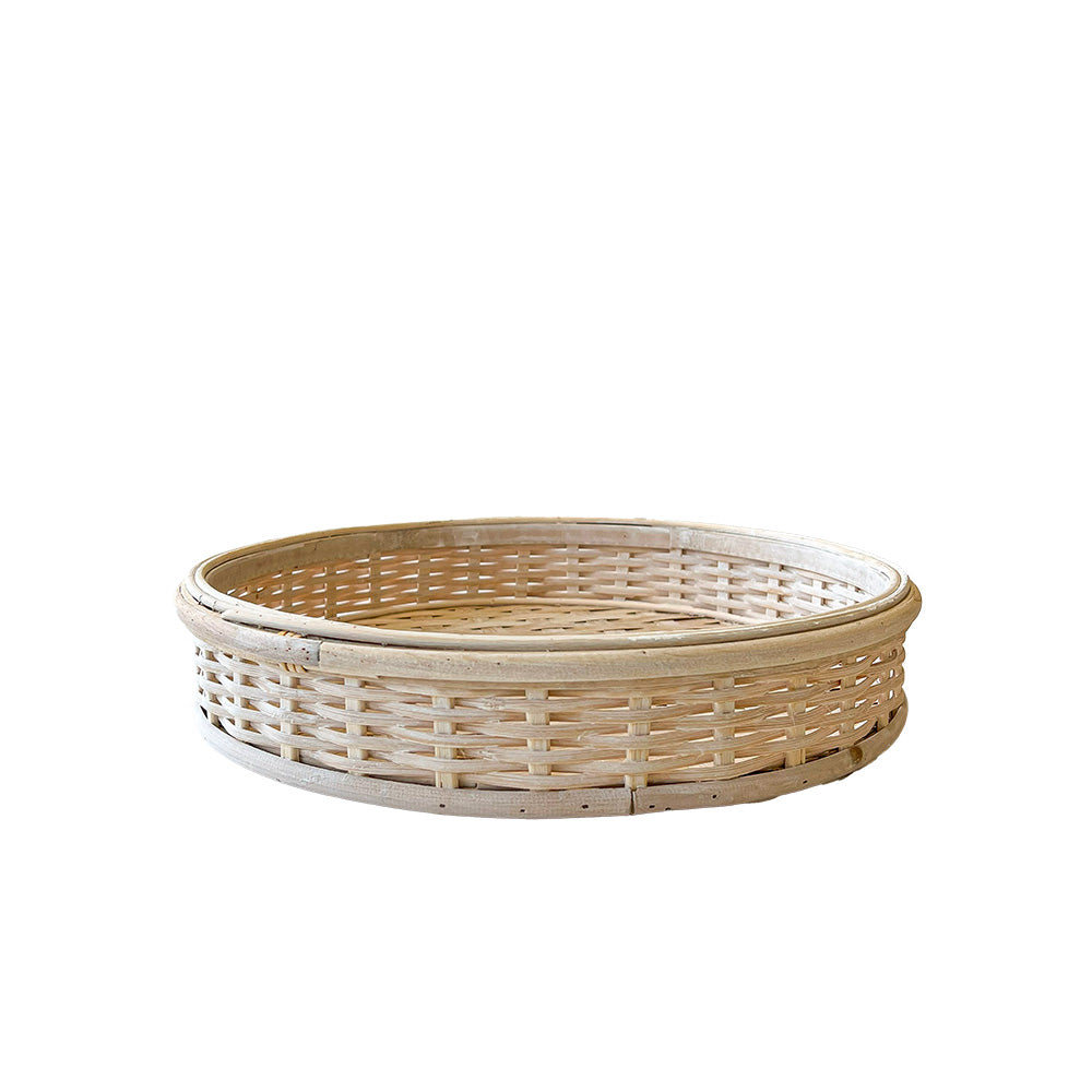 BANDEJA RATTAN MARFIM REDONDA P 36CM