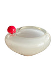 BOWL DE MURANO BUBBLE MARFIM E VERMELHO