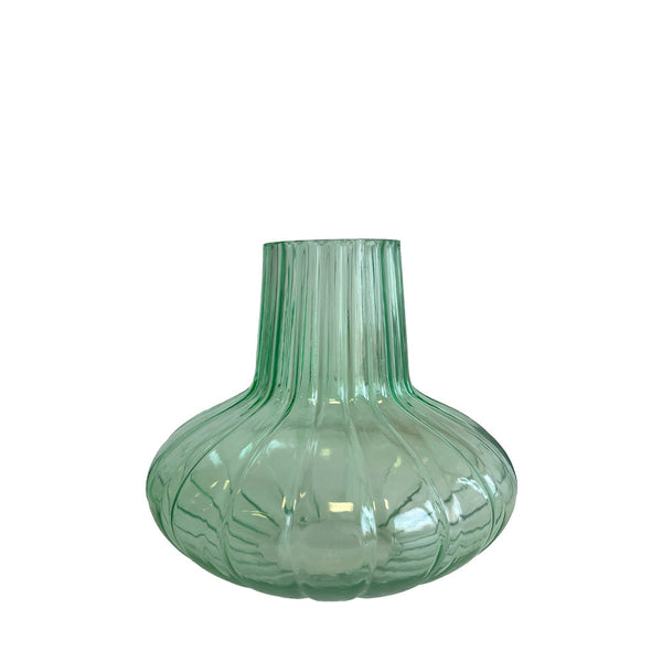 VASO DE VIDRO GOTA VERDE FLORESTA M 20CM