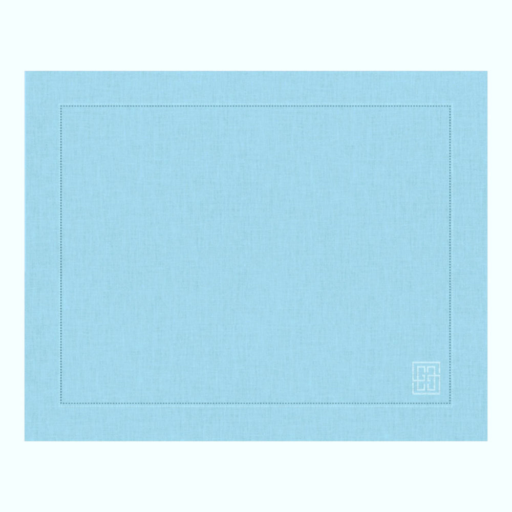 JOGO AMERICANO DE LINHO VISCO BARRA LARGA PREMIUM AZUL  50X39CM