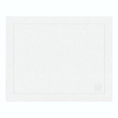 JOGO AMERICANO DE LINHO PURO BARRA LARGA PREMIUM BRANCO 50X39CM